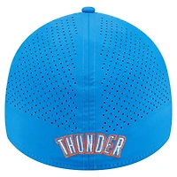 Casquette New Era bleue Oklahoma City Thunder Featherweight Poly Rope Flex 39Thirty pour homme