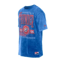 Men's New Era  Blue Oklahoma City Thunder Oversized Throwback Collection Mineral Wash T-Shirt