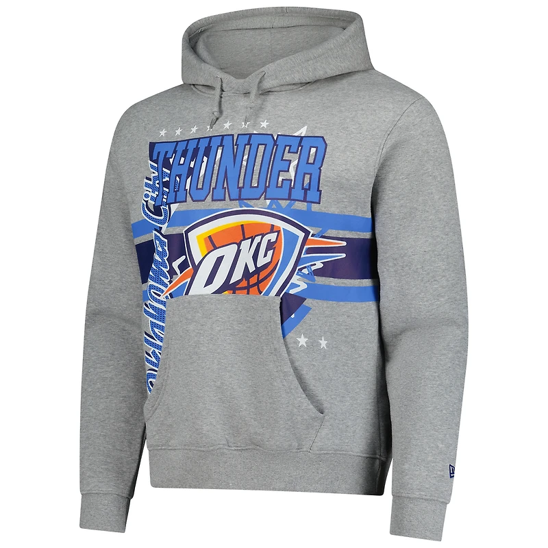 Sweat à capuche en polaire New Era Heather Gray Oklahoma City Thunder Injection Sport Classics pour homme