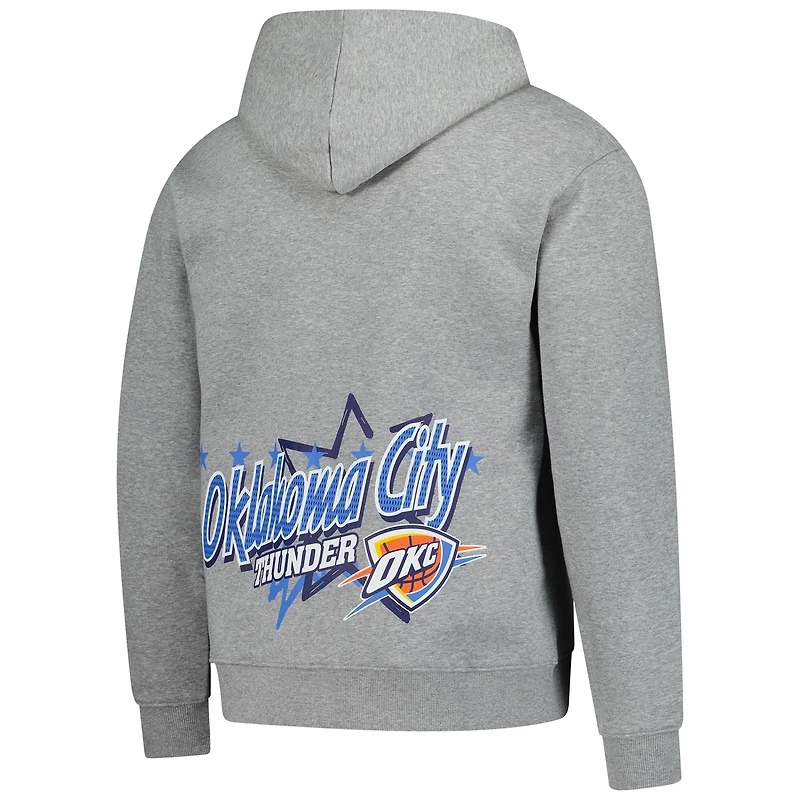 Sweat à capuche en polaire New Era Heather Gray Oklahoma City Thunder Injection Sport Classics pour homme