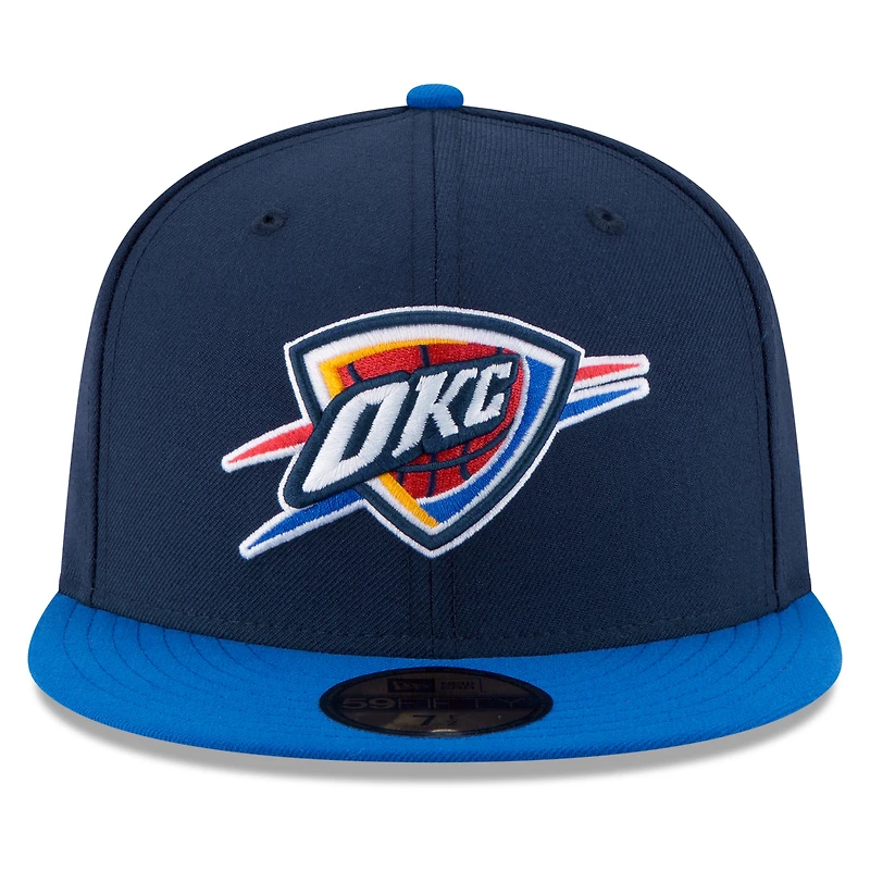 Men's New Era Navy/Royal Oklahoma City Thunder Official Team Color 2Tone 59FIFTY Fitted Hat