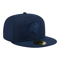 Casquette ajustée New Era Oklahoma City Thunder bleu marine pour homme, modèle 59FIFTY.