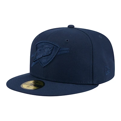 Casquette ajustée New Era Oklahoma City Thunder bleu marine pour homme, modèle 59FIFTY.