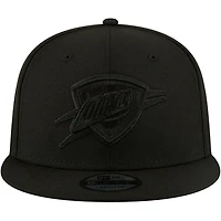 Men's New Era Oklahoma City Thunder Black On Black 9FIFTY Snapback Hat