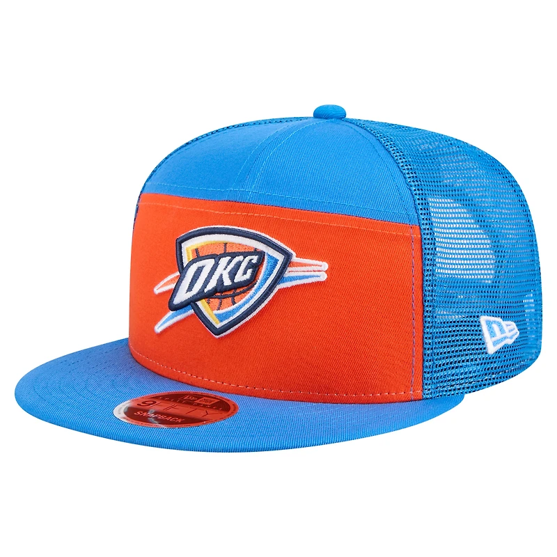 Men's New Era  Orange/Blue Oklahoma City Thunder Outdoor Split Panel 9FIFTY Snapback Hat