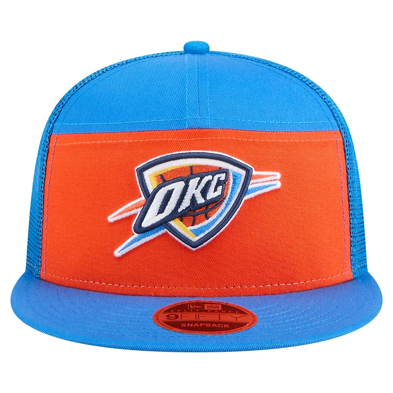 Men's New Era  Orange/Blue Oklahoma City Thunder Outdoor Split Panel 9FIFTY Snapback Hat
