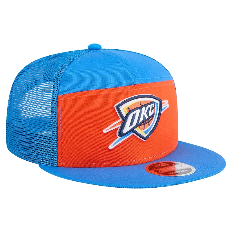 Men's New Era  Orange/Blue Oklahoma City Thunder Outdoor Split Panel 9FIFTY Snapback Hat