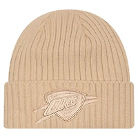 Bonnet à revers en tricot beige Oklahoma City Thunder Color Pack pour homme de New Era