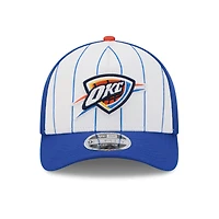 Men's New Era  White/Blue Oklahoma City Thunder 2025 NBA Tip Off M-Crown A-Frame 9FORTY Adjustable Hat