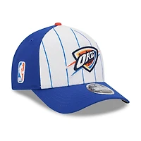 Men's New Era  White/Blue Oklahoma City Thunder 2025 NBA Tip Off M-Crown A-Frame 9FORTY Adjustable Hat