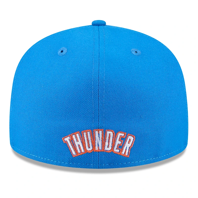 Men's New Era  White/Blue Oklahoma City Thunder 2025 NBA Tip Off Split Panel 59FIFTY Fitted Hat