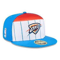 Men's New Era  White/Blue Oklahoma City Thunder 2025 NBA Tip Off Split Panel 59FIFTY Fitted Hat