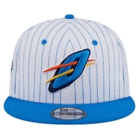 Casquette snapback 9FIFTY blanche à rayures fines Oklahoma City Thunder Deceptor de New Era pour homme