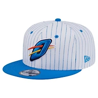 Casquette snapback 9FIFTY blanche à rayures fines Oklahoma City Thunder Deceptor de New Era pour homme