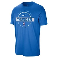 T-shirt d'entraînement Nike bleu authentique Oklahoma City Thunder pour homme