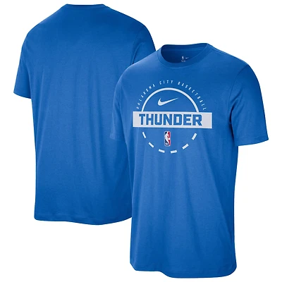 T-shirt d'entraînement Nike bleu authentique Oklahoma City Thunder pour homme