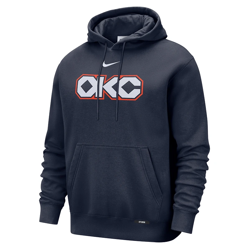 Men's Nike  Navy Oklahoma City Thunder 2025/26 Edition Essential Remix Club Hoodie