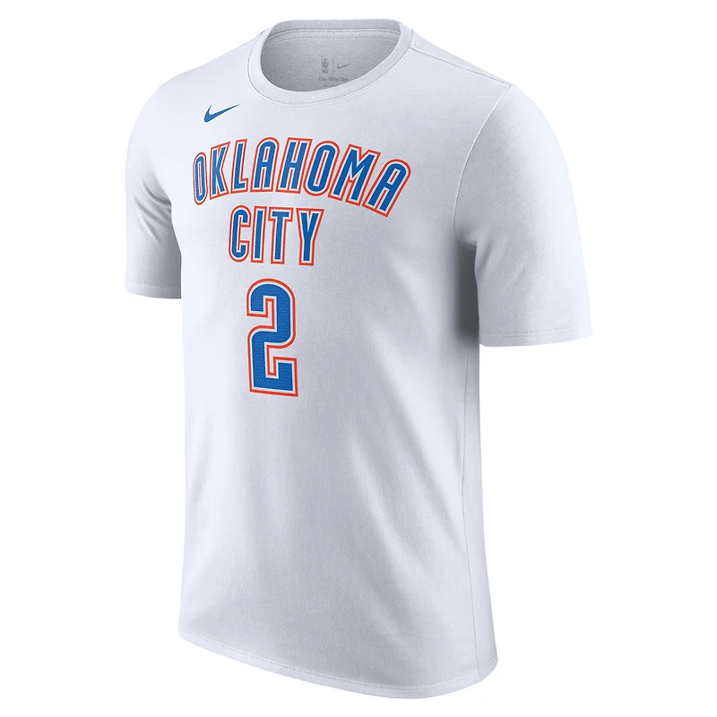 T-shirt Nike Shai Gilgeous-Alexander blanc Oklahoma City Thunder 2023/24 avec nom et numéro de l'association pour homme