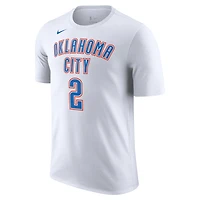 T-shirt Nike Shai Gilgeous-Alexander blanc Oklahoma City Thunder 2023/24 avec nom et numéro de l'association pour homme