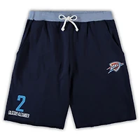 Men's Shai Gilgeous-Alexander Navy Oklahoma City Thunder Big & Tall French Terry Name Number Shorts