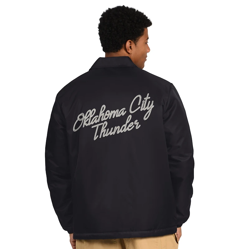 Men's Starter Black Oklahoma City Thunder Full-Snap Coaches Jacket