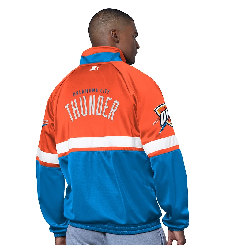 Veste de survêtement The Veteran Tricot Track entièrement zippée pour homme, bleu/blanc, Oklahoma City Thunder