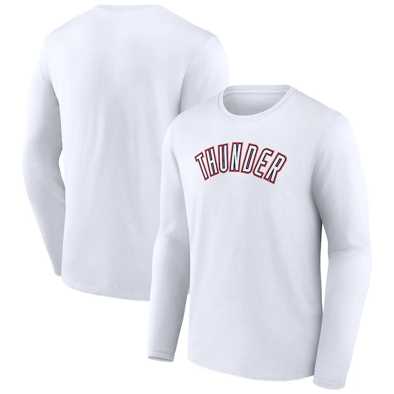 Men's White Oklahoma City Thunder Alternate Logo Long Sleeve T-Shirt