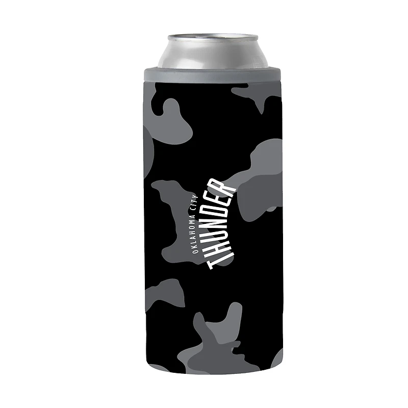 Glacière mince à motif camouflage noir Oklahoma City Thunder de 12 oz