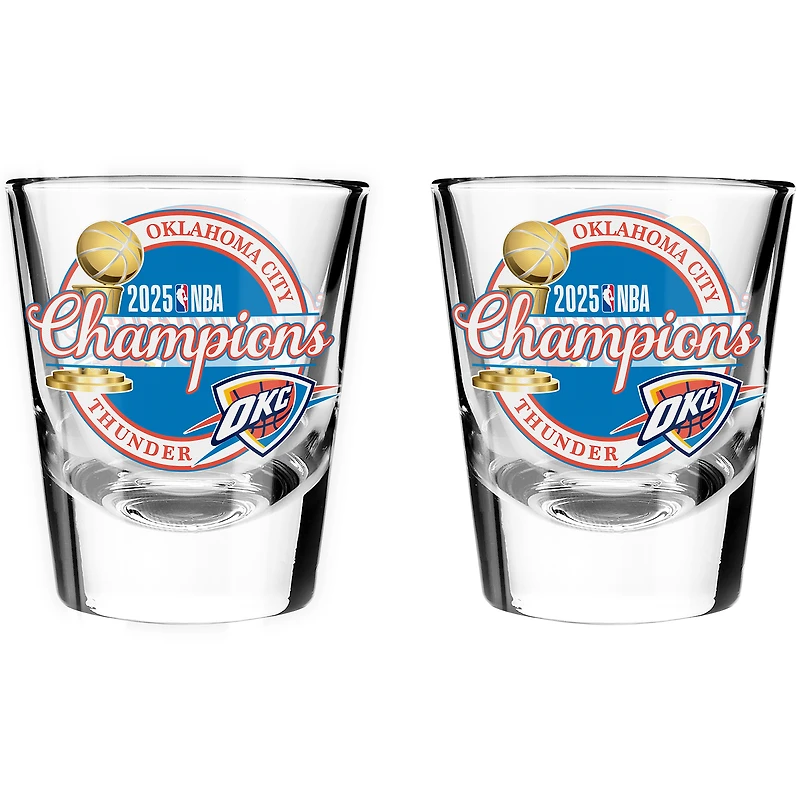 Oklahoma City Thunder 2025 NBA Finals Champions 2-Piece Shot Glass Set