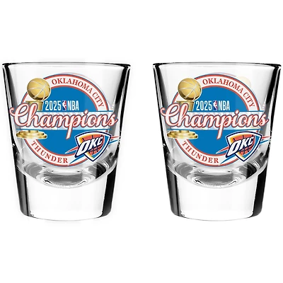 Oklahoma City Thunder 2025 NBA Finals Champions 2-Piece Shot Glass Set