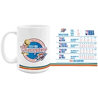 Tasse à café en céramique 425 ml avec statistiques des champions de la finale NBA 2025 du Thunder d'Oklahoma City