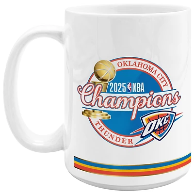 Tasse à café en céramique 425 ml avec statistiques des champions de la finale NBA 2025 du Thunder d'Oklahoma City