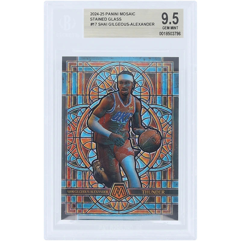 Shai Gilgeous-Alexander Oklahoma City Thunder 2024-25 Panini Mosaic Stained Glass Case Hit #17 BGS Authenticated 9.5 Card