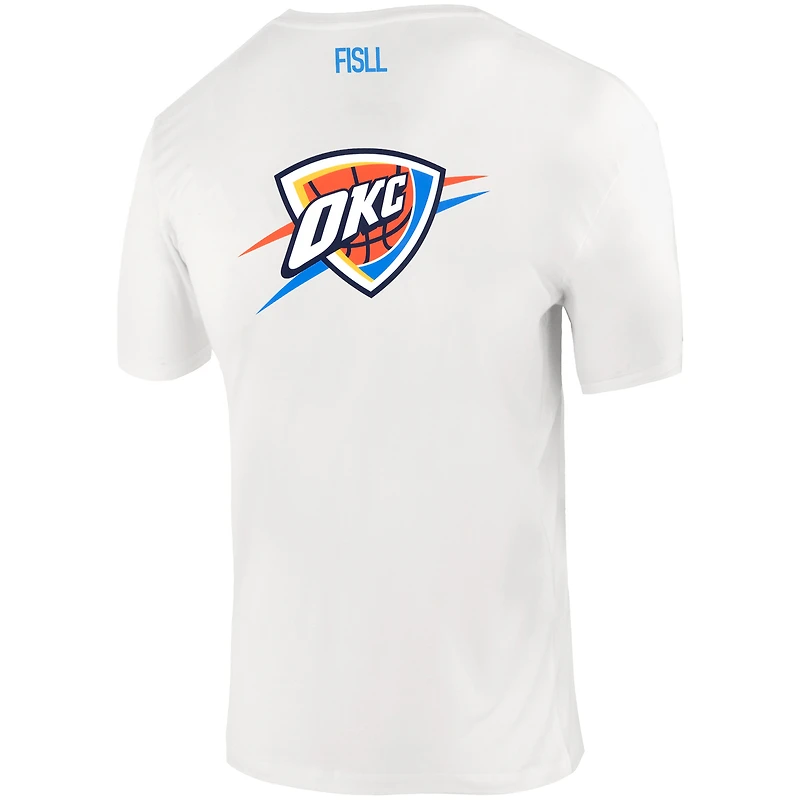 T-shirt unisexe FISLL blanc avec logo Oklahoma City Thunder Burst