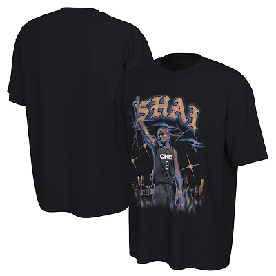 T-shirt unisexe Converse Shai Gilgeous-Alexander noir Oklahoma City Thunder 2025/26 Edition avec motif du joueur