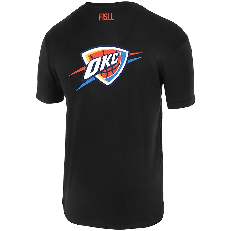 T-shirt unisexe FISLL noir surdimensionné avec logo Oklahoma City Thunder