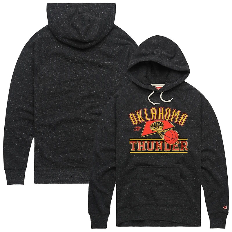 Sweat à capuche unisexe Hommage Heather Black Oklahoma City Thunder Hometown Edition Tri-Blend Raglan