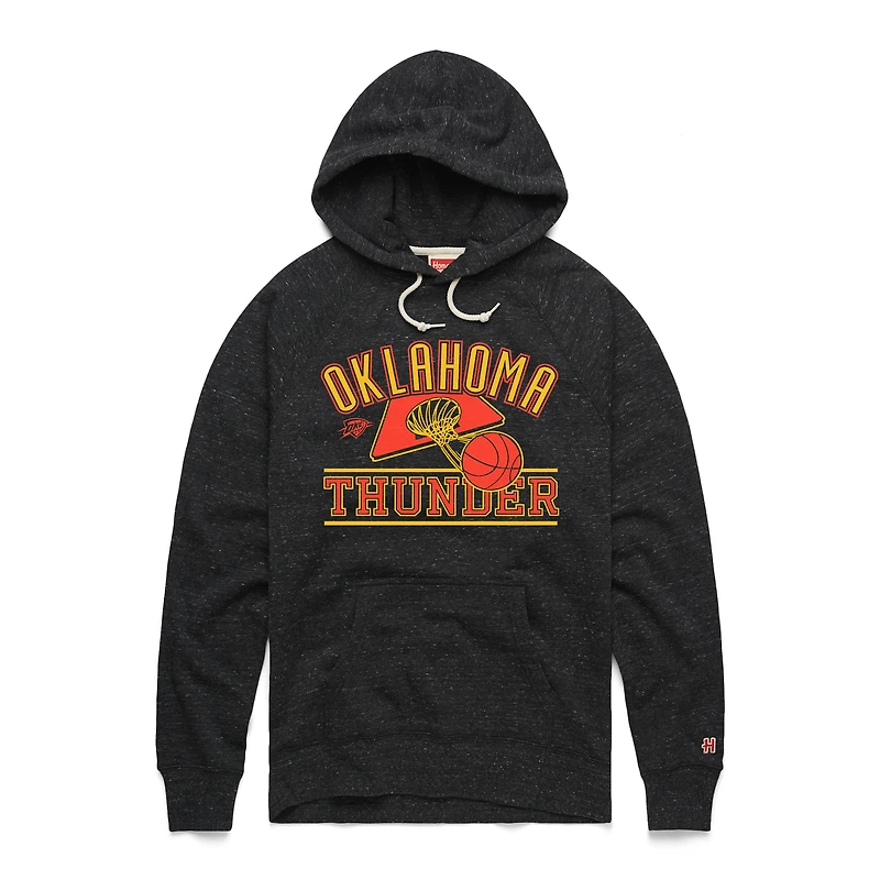Unisex Homage Heather Black Oklahoma City Thunder Hometown Edition Tri-Blend Raglan Pullover Hoodie