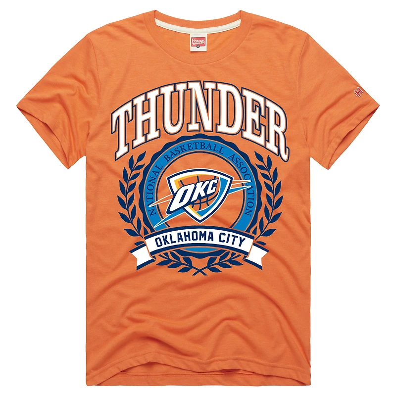T-shirt unisexe Homage Orange Oklahoma City Thunder Crest Tri-Blend