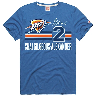 Unisex  Homage Shai Gilgeous-Alexander Blue Oklahoma City Thunder Jersey Remix Tri-Blend T-Shirt