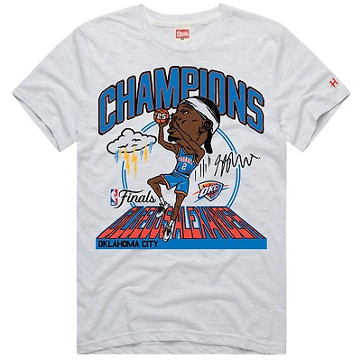 T-shirt unisexe Hommage Shai Gilgeous-Alexander Heathered Core Ultra Light Grey Oklahoma City Thunder 2025 NBA Finals Champions Six Pack Tri-Blend
