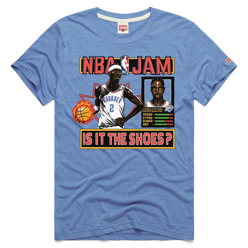 T-shirt unisexe hommage Shai Gilgeous-Alexander bleu clair Oklahoma City Thunder NBA Jam Tri-Blend