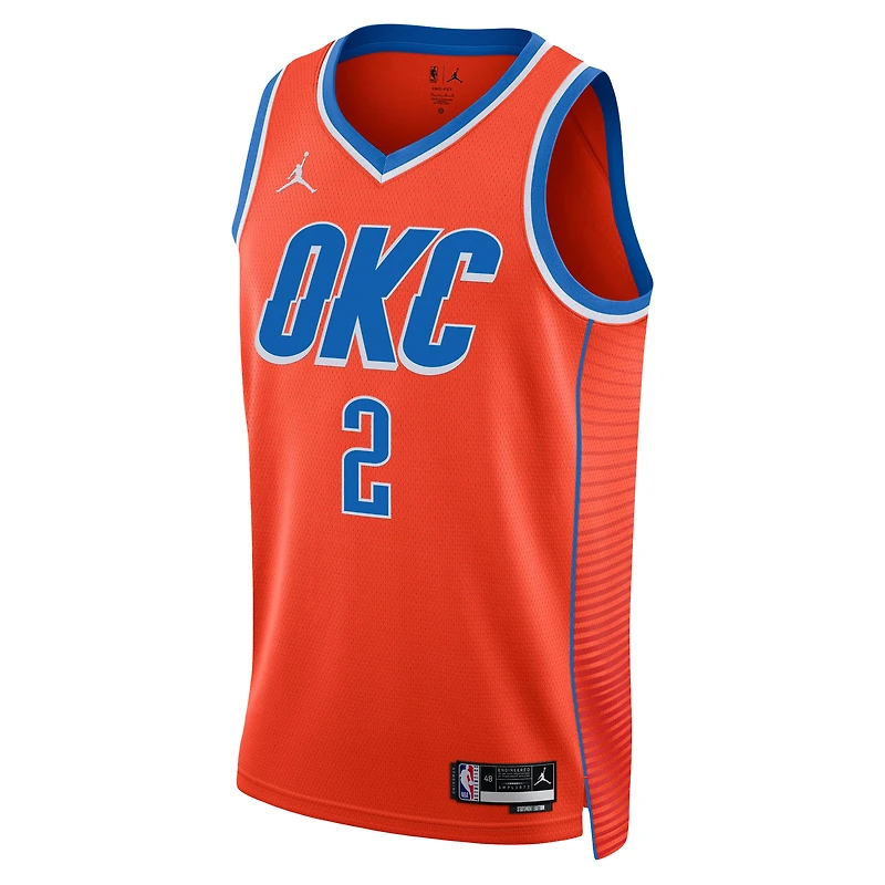 Unisexe Jordan Brand Shai Gilgeous-Alexander Orange Oklahoma City Thunder Swingman Jersey - Statement Edition