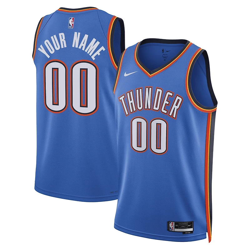 Maillot Swingman personnalisé Nike bleu unisexe Oklahoma City Thunder - Édition Icon