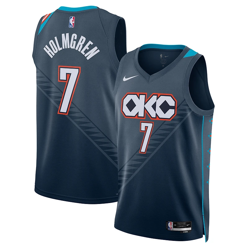 Maillot Swingman unisexe Nike Chet Holmgren bleu marine Oklahoma City Thunder 2025/26 - Édition