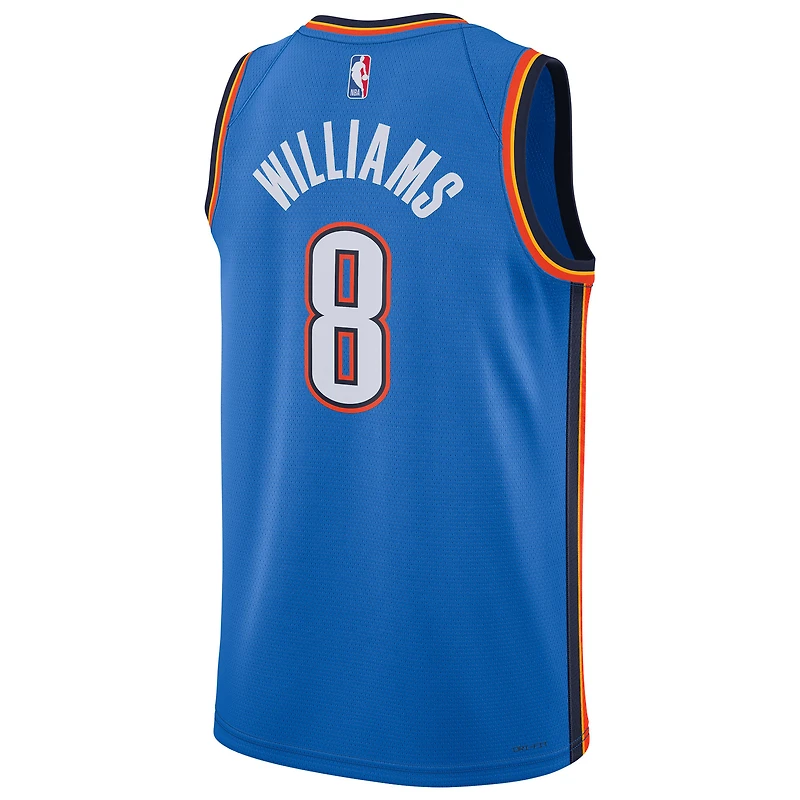Maillot de joueur Nike unisexe Jalen Williams bleu des Thunder d'Oklahoma City Swingman - Édition Icon