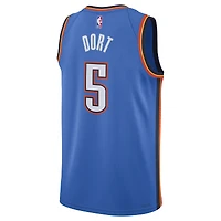 Maillot de joueur Nike Luguentz Dort bleu unisexe des Thunder d'Oklahoma City - Édition Icon
