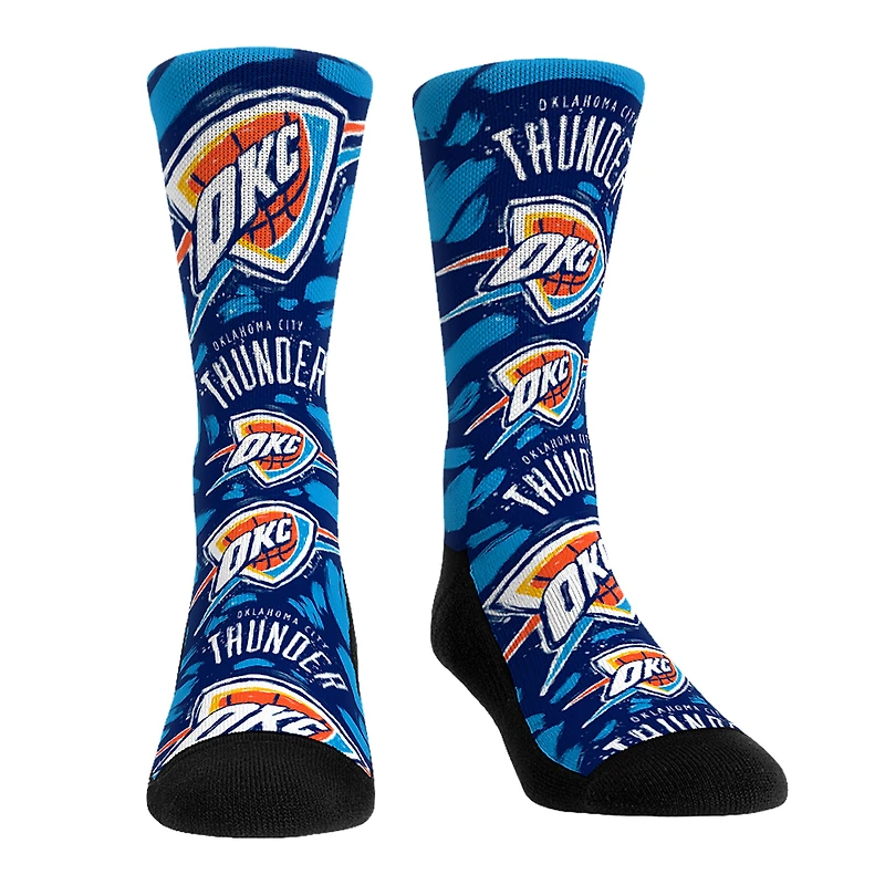 Chaussettes unisexes Rock Em Oklahoma City Thunder Allover Logo & Paint Crew