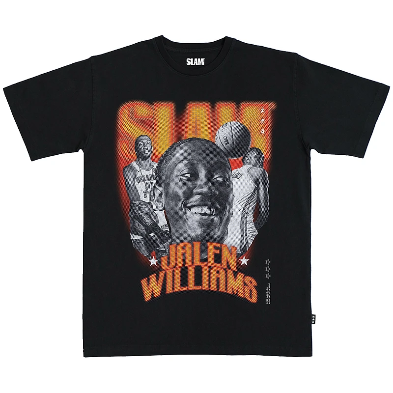 T-shirt unisexe SLAM Jalen Williams noir Oklahoma City Thunder Remix Heavyweight