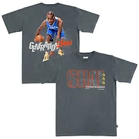 T-shirt unisexe SLAM Shai Gilgeous-Alexander Charcoal Oklahoma City Thunder, couverture graphique remixée de février/mars 2025